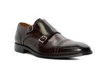 Dune Saloon Leder Herren Braune Doppel-Monk-Schuhe