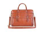 Echte leren laptoptas in bruin leer, schoudertas van Satchel Messenger - Belmont