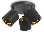 PACO HOME Deckenleuchte "ANIKA", schwarz (schwarz, gold), 3, Ø 12cm H: 19cm, Leuchten, auch als Wandleuchte einsetzbar, Deckenleuchte