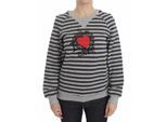 Exte - Pull en coton rayé à col ras du cou pour femme - Gris