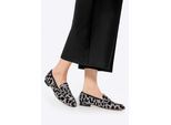 Wittchen Damen-Mokassins mit Leopardenmuster aus echtem Leder, Grau und Schwarz