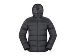 Mountain Warehouse Heren Stratus Dons Packbare Gewatteerde Jas met Kap (Zwart)