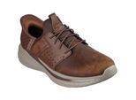 Skechers Slade Zachary Textiel Heren Donkerbruin Brede Pasvorm Veterschoenen
