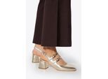 Wittchen Damen-Lederpumps mit Riemchen, Gold, Echtleder