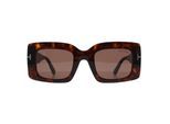 Tom Ford Brigitta FT1188 52E glanzend donker havana lichtbruin zonnebril