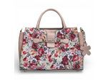 Laura Vita Ayna-02 Dames Schoudertas met Roze Bloemenprint en Verstelbare Bandjes