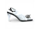 Laura Vita Damen-Sandalen Mira 01, durchsichtig schwarz, zum Hineinschlüpfen, Cinderella-Absatz