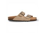 Tamaris Herren-Sandalen aus sandbeigem Leder mit Fußbett zum Hineinschlüpfen