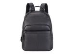 Echte leren zwarte vintage rugzak, laptoptas, reistas - Capri