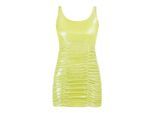 Faina Gebreid mini-jurkje Dames Limoen metallic