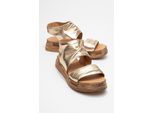 Lunas Leder Side-Zip Flach Absatz Sandale