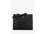 Wittchen Dames leren shopper met geometrische stiksels, zwart en goud
