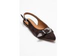 Cordelia Leder Spitz Zehenbereich Schnalle Sandale