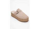 Novas Leren Platform Espadrille Muil (Dames)