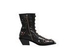 Schmuckverzierte Leder-Stiefeletten