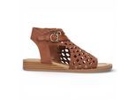 Blowfish Malibu Damen-Cognac Braungewebte Micro Wedge Sandalen – Anuella