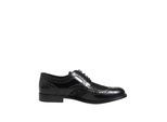 Dolce & Gabbana Schwarze Leder Blumen-Spitzenformelle Schuhe