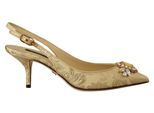 Dolce & Gabbana Gouden Kristal Slingback Pumps Hakken Schoenen