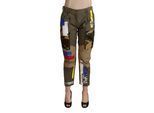 Multicolor Camouflage Patchwork-Hosen Pan72085