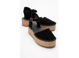 Viba Leren Espadrille Platform Sleehak Sandalen (Dames)
