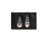 Dolce & Gabbana Zwarte Lederen DGFAMILY Versierde Herentasje