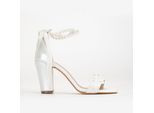 Helene Lace Bridal Heeled Sandalen with Pearls
