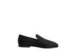 Dolce & Gabbana Schwarze Florale Brokat Slipper Herren Dress Schuhe