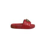 Dolce & Gabbana Rote Hingabe Matelassé Leder-Sandalen