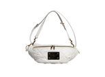 Witte Gequilte Logo Plaque Gürteltas Fanny Pack Tas