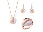 Orphelia 'Moragene' Dames 925 Sterling Zilveren Set: Halsketting + Oorbellen + Ring - Roze SET-7506/RG
