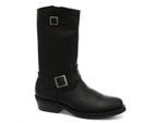 Grinders Unisex Schwarze Western-Lederstiefel mit glatter Sohle-Rebel