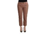 Costume National Damen Braune Baumwoll-Hosen mit schmalem Schnitt