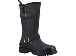 Hush Puppies Winnie Leder Damen Schwarz Stiefel