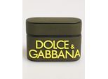 Dolce & Gabbana Legergroen Rubberen Logo Gegraveerde Accessoire Airpods Hoes