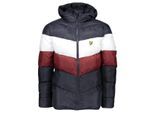 Lyle & Scott Heren Kleur Blok Puffer Jack (Marineblauw/Wit/Rood)