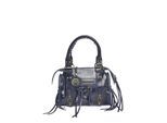 Roberta M Blauw Rundleer Tas
