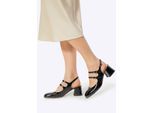 Wittchen Damen-Pumps aus Leder mit Riemchen, Schwarz, Naturleder