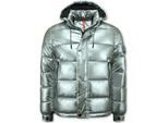 Enos Zilveren puffer jackets met capuchon
