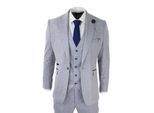 Heren 3-delig tweed pak lichtblauw geruit Peaky Blinders 1920 Gatsby trouwpak