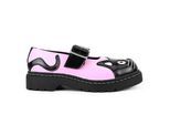 TUK Damen Mary Jane Kitty Pink Schwarze Leder Plateau Gothic Schuhe - T2344