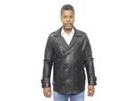 Heren lederen peacoat-Amara