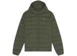 Olijfgroen pufferjack met capuchon van Lyle & Scott met logo en logo