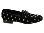 Dolce & Gabbana Blaue Samtkrone Hausschuhe Loafers Schuhe