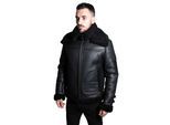 Heren retro biker schapenvachtjack-Avignon