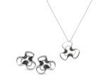 Orphelia Dames 925 Sterling Zilver Set: Ketting-Hanger + Oorbellen - Zilver SET-5032