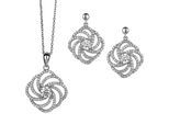Orphelia Dames 925 Zilveren Set: Ketting-Hanger + Oorbellen - Zilver SET-5178