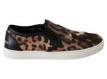 Dolce & Gabbana Leder Leopard dgfamily Slipper Schuhe