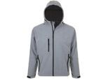 SOLS Heren Replay Hooded Soft Shell Jacket (ademend, winddicht en waterbestendig) (Grijze Mergel)