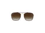 Ray-Ban Zonnebril 3588 905513 Gouden Bovenkant Op Bruin Bruin Verloop Donkerbruin