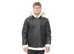Heren schapenvachtleer B3 Flying Jacket-Columbus met capuchon